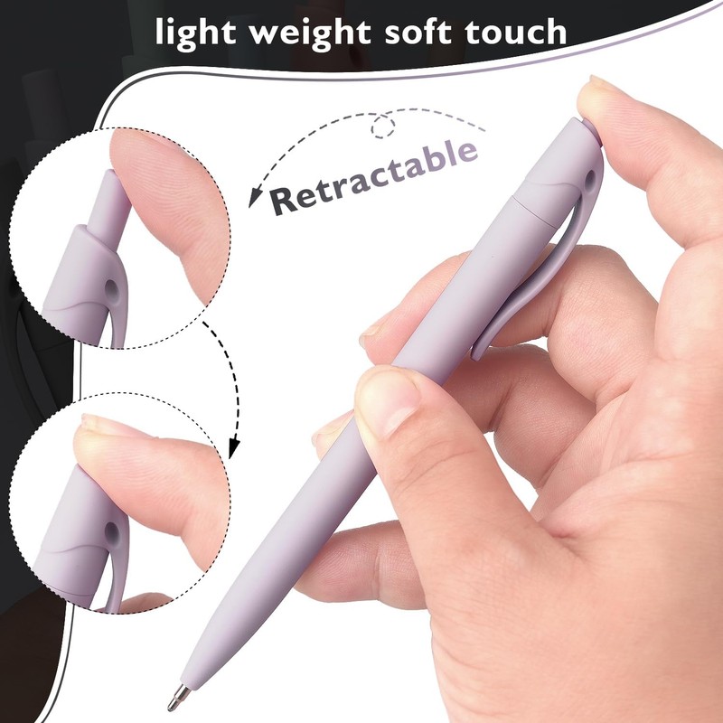 Bribobo 8-Pack Retractable Ballpoint Pens, Smooth Writing, Black Ink, Comfortable