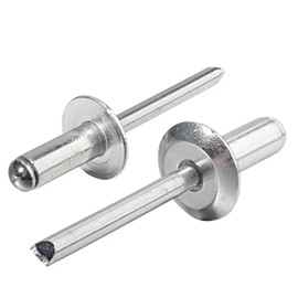 Linkup 340pcs pack 1/8" x 1/4" Large flange Pop blind Rivets,Large Head aluminum rivets,3.2mm x 6.4mm pop rivets,Aluminum Body Steel Mandrel Rivets (Silver)