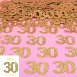 180PCS 30th Birthday Confetti Gold Glitter - Dirty 30 Table Confetti, Thirty Paper Scatter, 30th Anniversary Party Table Decorations Confetti,30th Anniversary Wedding Party Supplies