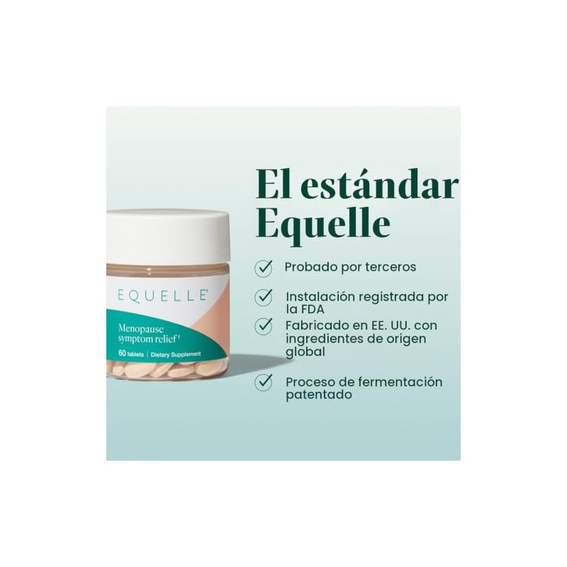 Equelle Alivio Multisíntoma Menopausia Suplemento Apoyar Sofocos Sueño Dolores Musculares