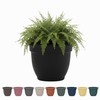 Bloem Ariana 10" Black Round Self-Watering Resin Planter Pot -