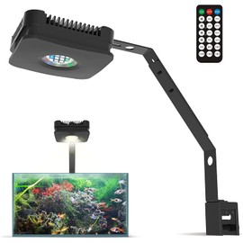 Lominie LED Aquarium Light, Full Spectrum Fish Tank Light, Clip on Freshwater Planted Light Adjustable Gooseneck for Freshwater Coral Fish Tanks, Dimmable Nano Refugium Tank Light Supports Remote Wifi