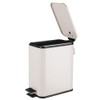 mDesign 5 Liter Rectangular Small Steel Step Trash Can Wastebasket,