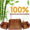 [Upgraded] 2-tier Stackable Bamboo Pantry Storage Bins, Potato and Onion