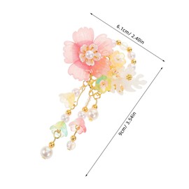 Healvian 2 Pairs Traditional Chinese Hairpins with Elegant Tassel Flower Clips Unique Hanfu Decorative Floral Barrettes for Retro Hair Accessories for Cultural Celebrations