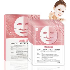 Pack of 5 Collagen Mask for Face Overnight, Organic Collagen Real Deep Mask, Anti-Wrinkle Lifting Face Mask, Collagen Reverse Film Volume Peel Off Mask, Hydrating Anti-Wrinkle Peel Off Mask