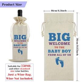 Pregnancy Announcement Gift Baby Gender Reveal Gift Wine Bag for Husband Friends Grandparents New Baby Gift Baby Shower Party Decors Wine Gift Bag Pregnancy Gift for Women Drawstring Wine Wrap Bag