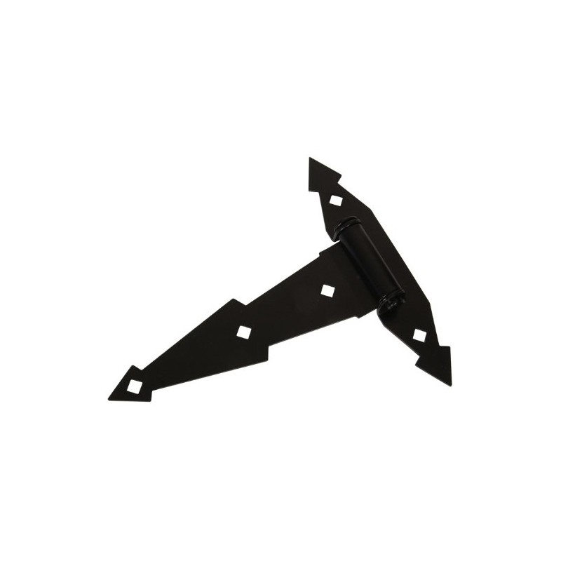 The Hillman Group 851659 8-Inch Ornamental T-Hinge, Black Finish