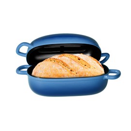 Dutch Oven for Bread Baking - 2.5QT Bread Pans for Homemade Bread Cast Iron Bread Pan Dutch Oven Loaf Pan with Lid and Loop Handles for Homemade Breadmaking