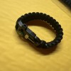Survival General (2)Black Paracord Bracelet Compass Fire Starter Emergency Knife