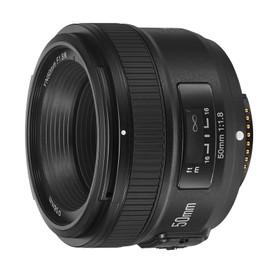 YONGNUO YN50mm F1.8, lente de enfoque automático Prime estándar para cámaras Nikon Full Frame SLR F Mount Negro