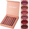 Long-lasting Matte Lip Glaze Set, 6 Counts/box Waterproof Lip Gloss,