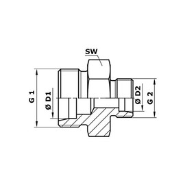 Hydraulic Fitting Straight Reducer 12L/08L