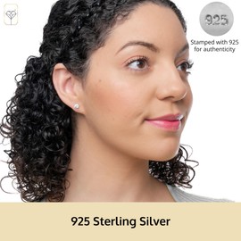 925 Sterling Silver Cubic Zirconia Stud Earrings for Women| Hypoallergenic Round Cubic Zirconia Earrings Studs | Anti Tarnishing CZ Sterling Silver Studs by MAX + STONE