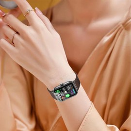 LeyuBand 22mm Leather Bands Compatible with IDW13/IDW16/IDW19 Smartwatch Bands for Fitpolo IDW13/Woneligo W13 ENOMIR/TOOBUR/MILOUZ/Gydom/Faweio/Veryfit IDW19 Watch Band for Women Men