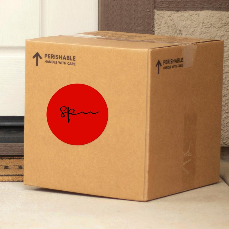 YIKIADA 10 Pcs Red Sticker Waterproof Sticker Removable Round Sticker