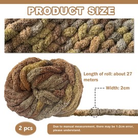 Hengrongshen Thick Wool Thick Yarn 2 Pieces 500 g, Chunky Yarn, Chunky Wool, Arm Knitting Wool for Crochet for Blanket, XXL Giant Wool, Perfect for Weaving Scarves, Hats, Pet Nest, Pudding