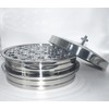 Polished Stainless Steel 2 Communion Cups Tray with Cover for
