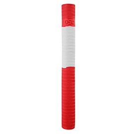 DSC Spyder Cricket Bat Grip | Color: White/Red | Pack of 1 | Material: Rubber | Better Shock Absorption | Enhanced Control | Simple Installation | Usage for All Players | Comfortable Fit