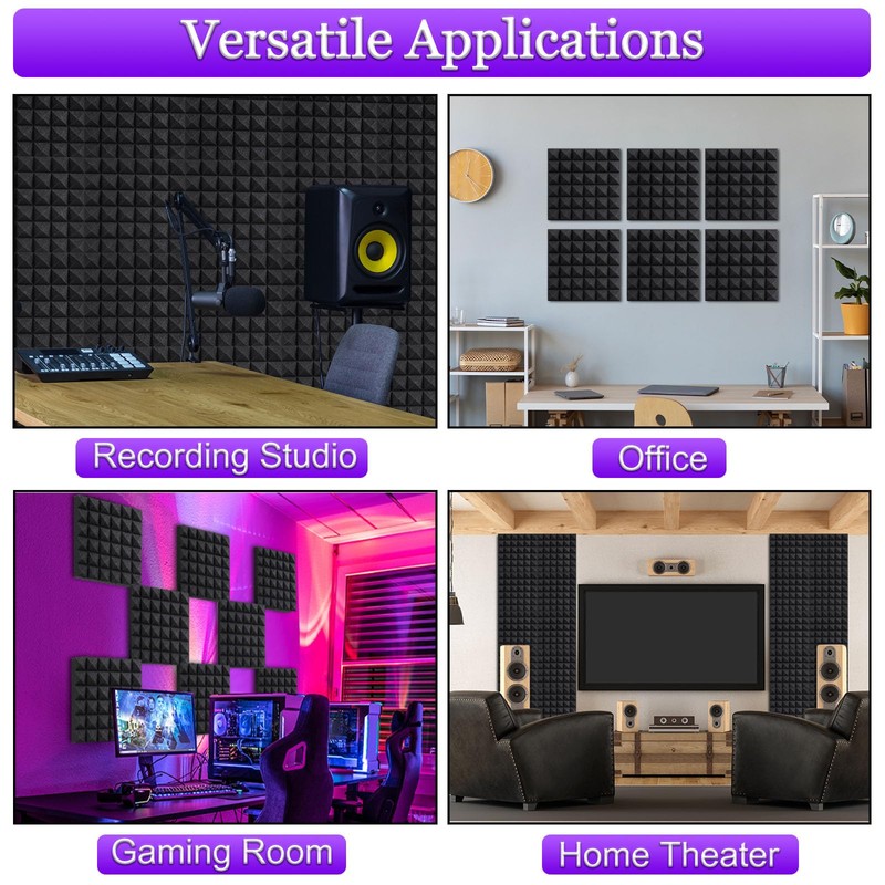 TroyStudio Thick Acoustic Foam Panels, 12 X 12 X 2