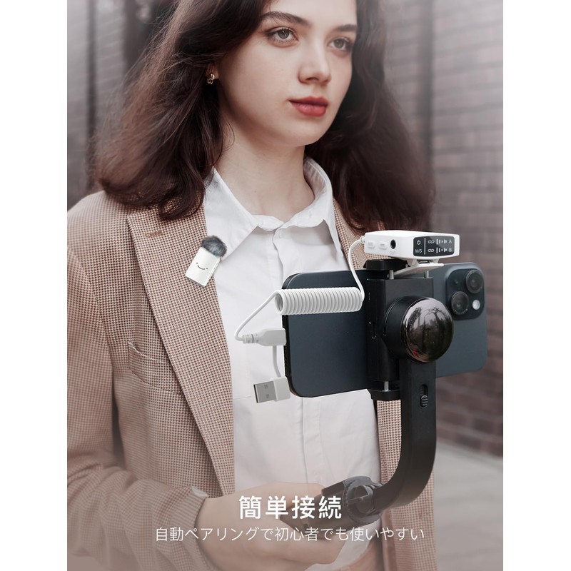 FIFINE M9W Wireless Microphone, Pin Microphone, 6 Hours of Continuous