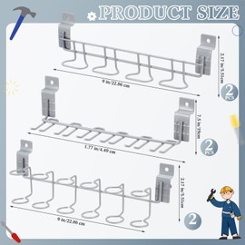 Yaocom 6 Pcs Slatwall Screwdriver Holders Slat Boards Organizer Slatwall Hooks Hangers Plier Holders Accessory Multi Tool Organizer Racks for Garage Shop Retail Store Display, 2 Size 3 Style (Gray)
