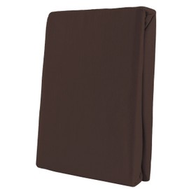 Leonado Vicenti Classic Fitted Sheet, 100% Jersey Cotton, in Many Colours and Sizes, Dimensions: 140 x 200 cm - 160 x 200 cm, Colour: Brown