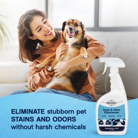 Odorable Stain & Odor Eliminator (32 oz) - Professional Cleaner for Pet Urine, Vomit & Feces, Safe on Carpet, Couch & Floor, Pet Stain Eliminator Spray, Advance Odor Control Technology