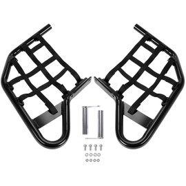 HECASA Nerf Bars Compatible with All Years Yamaha Raptor 700 YFM 700 YFM700 YFM700R Side Steps Foot Pegs Heel Guards (Black Nerf + Black Nets)