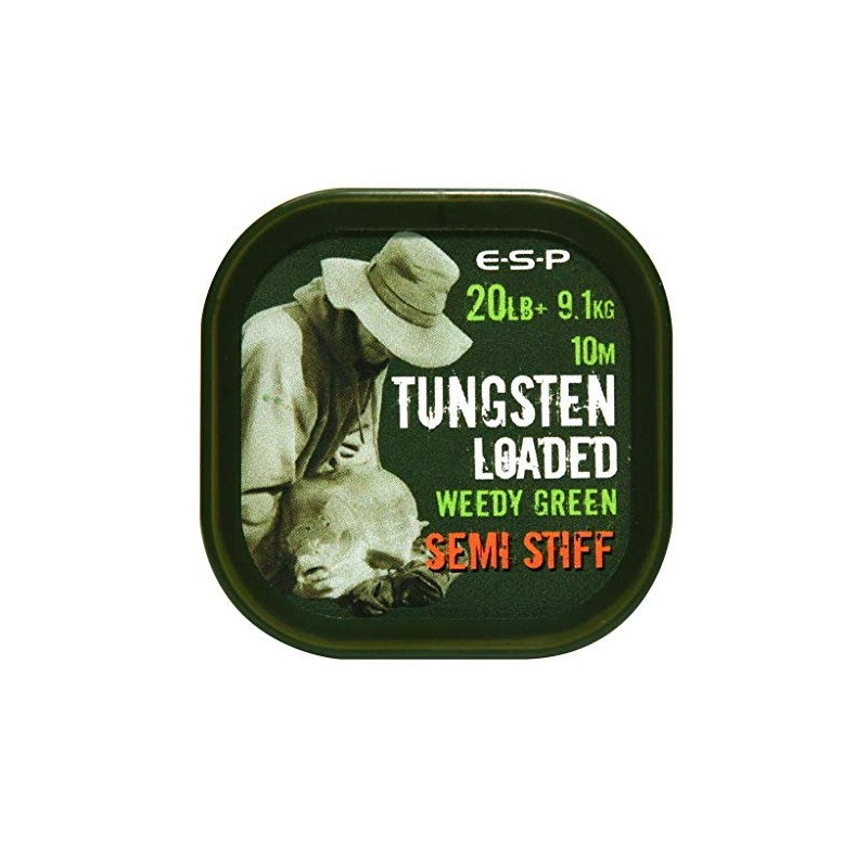 ESP Tungsten Loaded X-Stiff Hooklength 10m Spool Weedy Green
