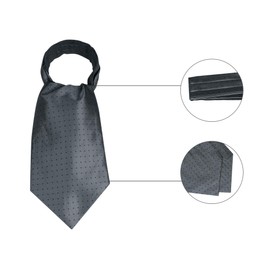 Allegra K Men's Polka Dots Ascot Formal Party Tie, gray