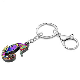 DALANE Acrylic Hippocampus Keychains Seahorse Bag Car Key Ring Ocean Animals for Women Girls Charms Gifts (Violet)