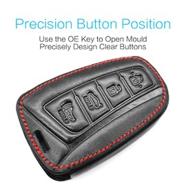 MECHCOS Compatible with Hyundai Santa Fe Azera Equus Genesis Santa Fe XL Sport Leather Key Fob Cover Case Protector Keychain Holder