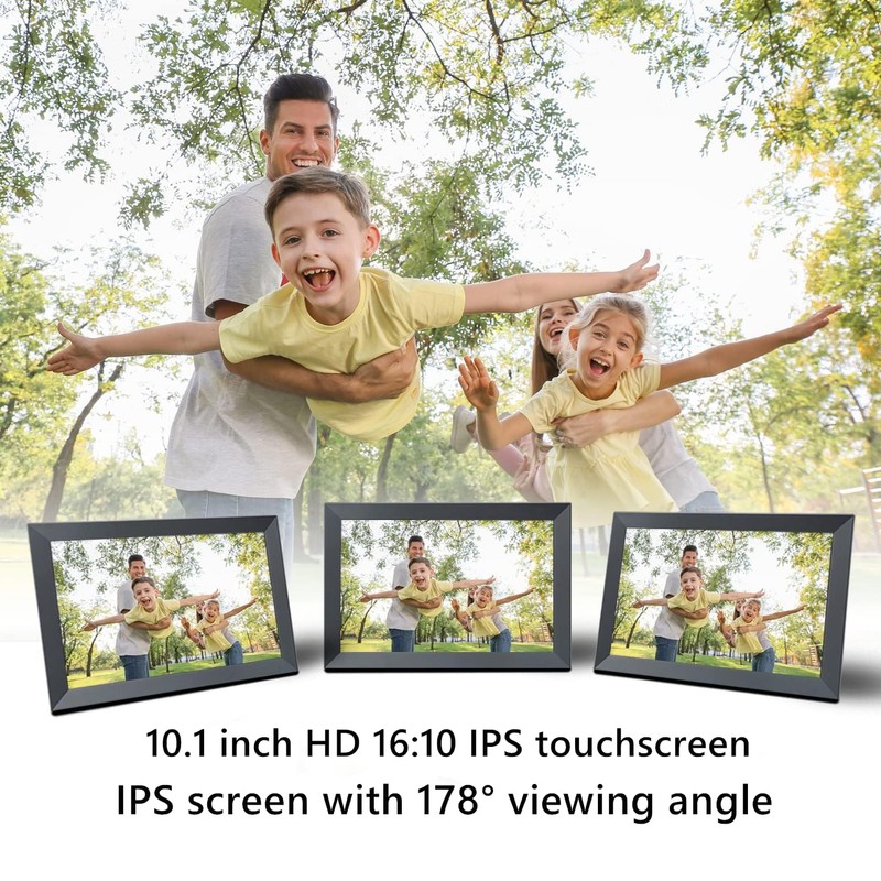 Aorpdd 10.1 Inch HD WiFi Digital Photo Frame, 16:10 Touchscreen