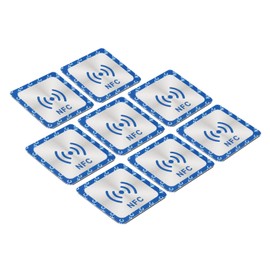 PATIKIL NFC Stickers, 8 Pack NFC215 Tag Sticker 504 Bytes Memory Fully Programmable Square NFC Tags for Phone, NFC-Enabled Devices, Blue