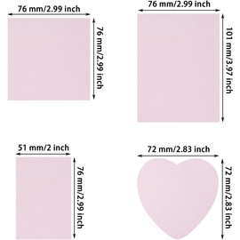 ONLYKXY - Paquete de 4 notas adhesivas transparentes de forma mixta para anotar, color pastel con purpurina, impermeable, etiquetas autoadhesivas para libros, 200 hojas, bloc de notas suaves para