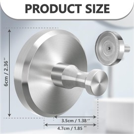 OYIWINMI Pack of 4 Suction Cup Hooks, Wall Hooks, Stainless Steel, Vacuum Suction Cup Hooks, Practical Towel Hooks with Suction Cups for Bathroom and Kitchen, Towel Holder No Drilling, 11 lb Load