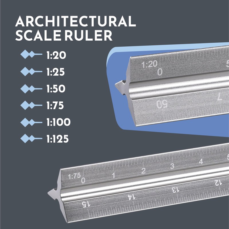 Wintex Triangular Ruler Silver – High Quality Aluminium Ruler 30