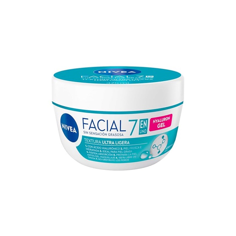 NIVEA Gel Facial Refrescante Hyaluron Gel 375ml, 7 en 1