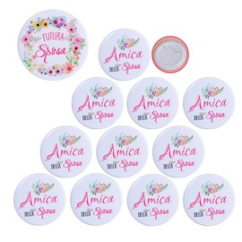 JNCH Pack of 12 Bridal Brooches Future Bride Brooch Kit + 11 Bride's Friend Cockade Badge for Hen Party Fun with Marriage Girlfriends Wedding