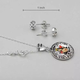 Unbranded Queen of Hearts Jewelry set Necklace and earrings in 925 Sterling Silver