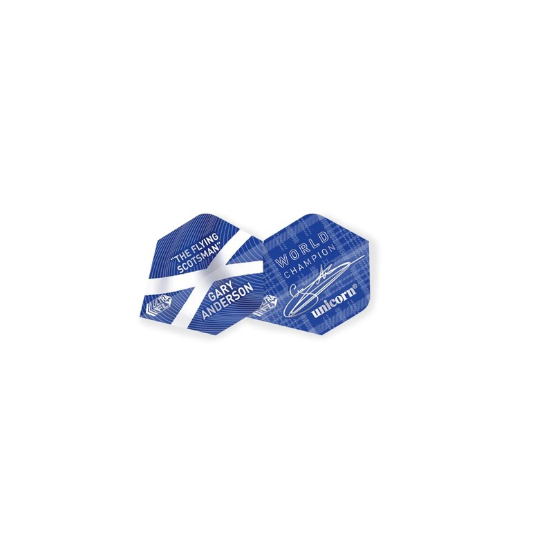 Unicorn Darts Gary Anderson World Champion Ultrafly Flights, Blue/White, Big