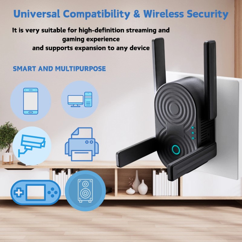 GRT Dual Band 1200Mbps Wifi Long Range Extender Booster Repeater