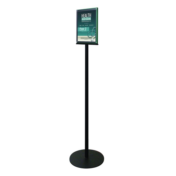 Deflect-o Magnetic Sign Stand, Dual Sided, 12-15/16 x 12-15/16 Inches, 56-Inches, Black (DEF692056)
