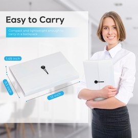 Accordion File Organizer, Expanding File Folder for Sorting Documents and Papers, 13 Pockets Receipt Organizer for Home, Travel and Office Use (White)