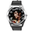 TAPORT BLACK Leather ROUND Watch for ROCK and ROLL fans