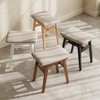 Muwuele Solid Wood Vanity Stool, Compact Makeup Chair with Saddle