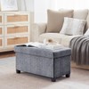 Ornavo Home 30 Inch Folding Storage Ottoman with Storage Bench,
