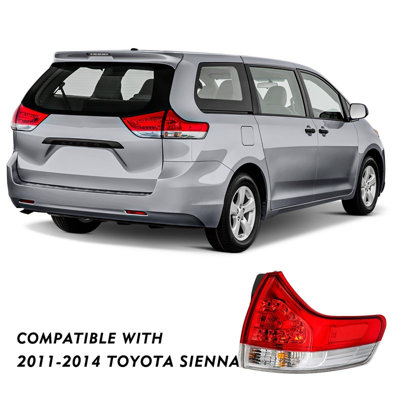 TUSDAR Fit for 2011-2014 Toyota Sienna Tail Light Rear Taillight