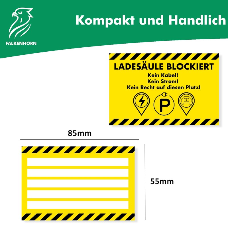 Falkenhorn 40 x Charging Stations Blocked Note for Electric Car